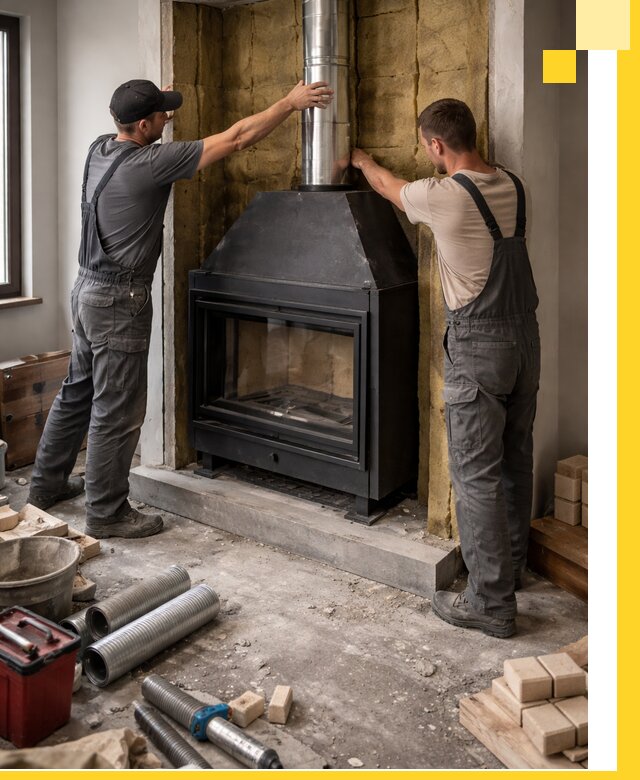 Изготовление и монтаж закрытых каминов в Серпухове под ключ
