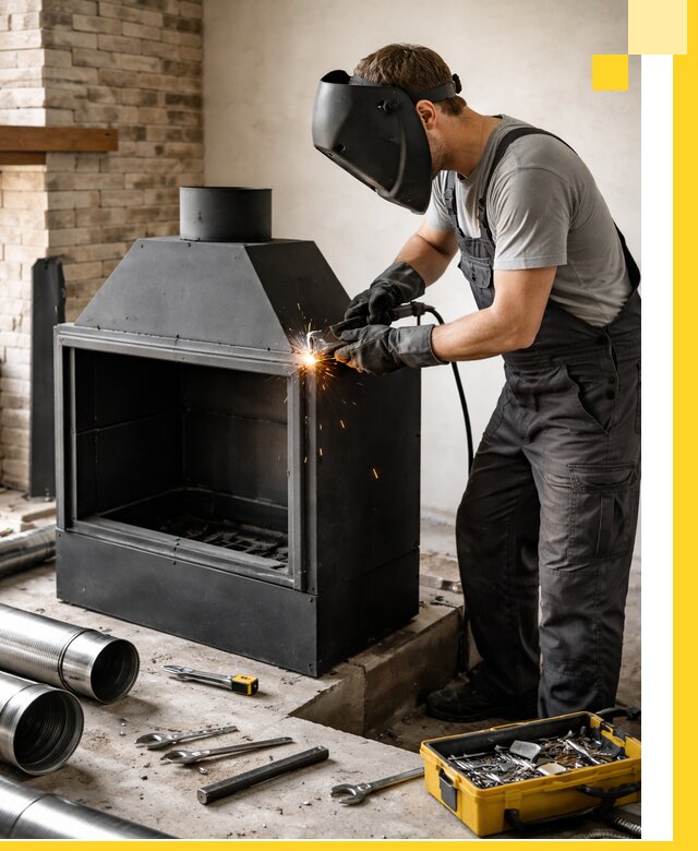 Продажа и установка металлических каминов в Серпухове под ключ