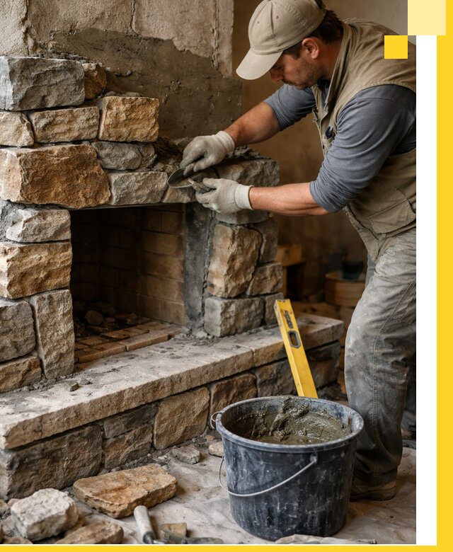 Изготовление и установка каменных каминов под ключ в Серпухове