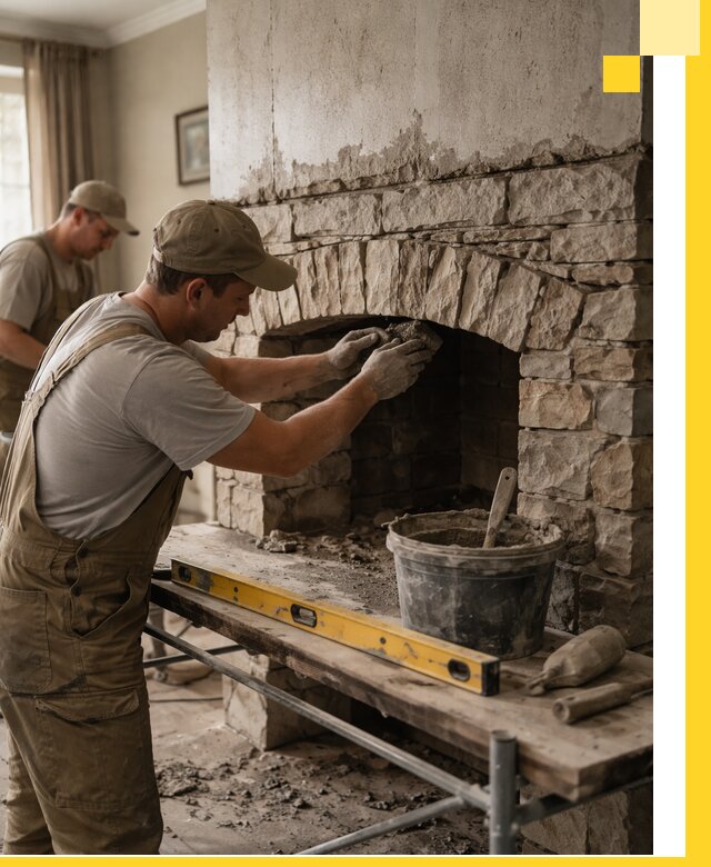 Изготовление каминов под ключ в Серпухове, монтаж и отделка