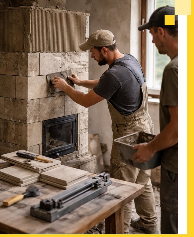 Профессиональная облицовка печей в Серпухове: керамика и камень