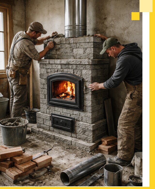 Производство, поставка и монтаж дровяных печей в Серпухове