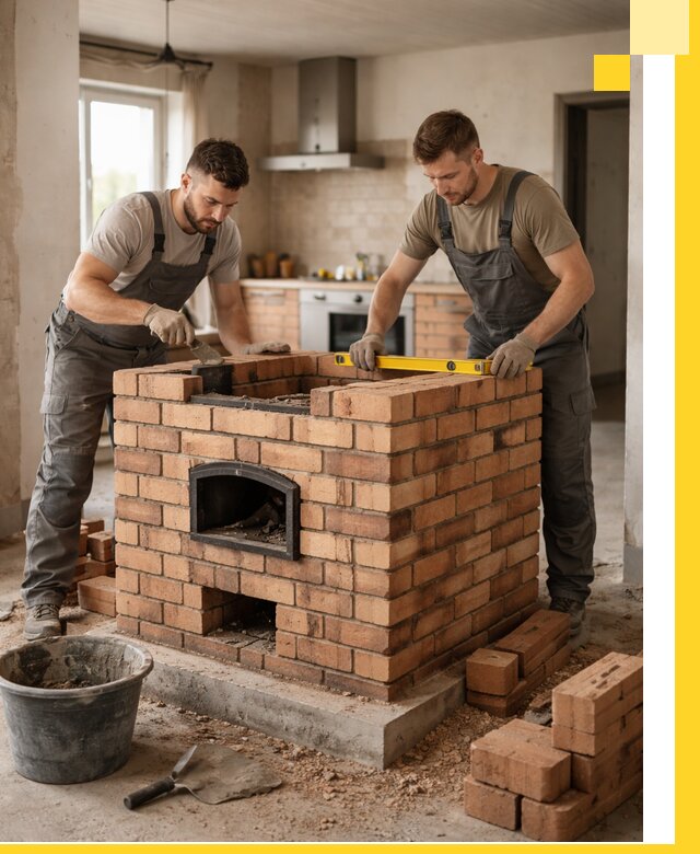 Установка и монтаж печей в частном доме в Серпухове под ключ