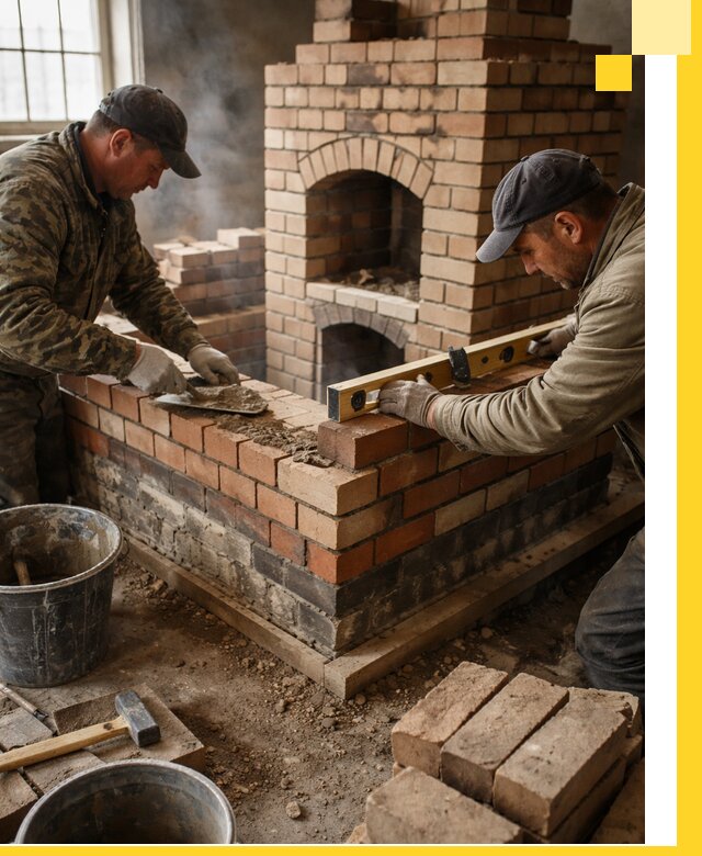 Изготовление и монтаж печей и каминов из кирпича в Серпухове