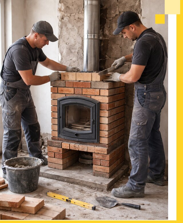 Монтаж печи камина под ключ в Серпухове с гарантией и пусконаладкой