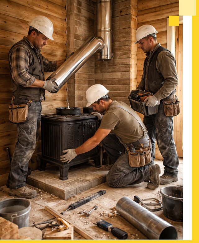 Профессиональный монтаж банных печей и дымоходов в Серпухове