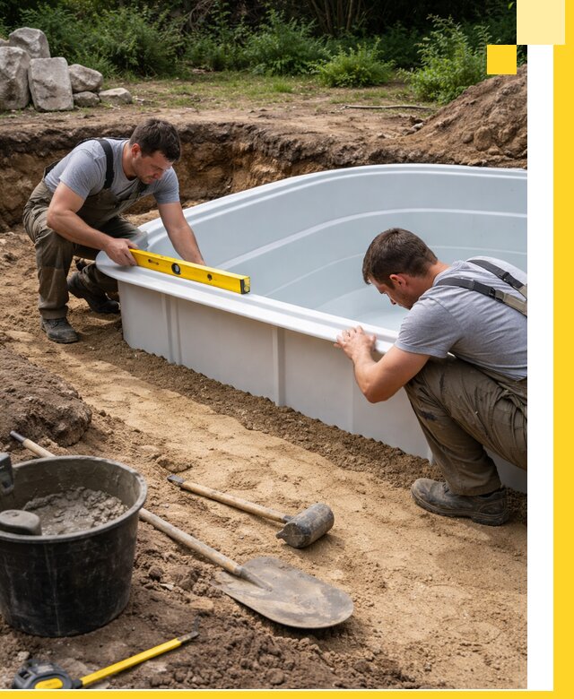 Производство и установка пластиковых бассейнов в Серпухове под ключ