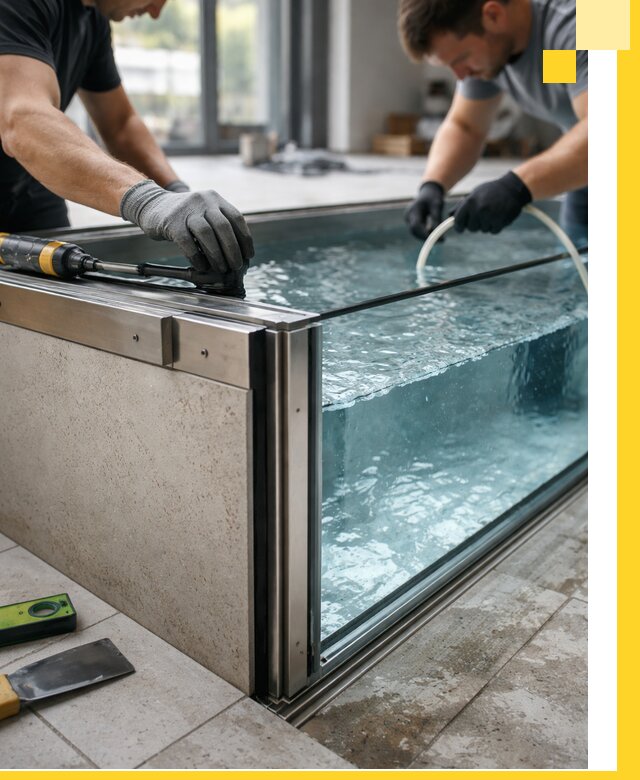 Проектирование и монтаж стеклянных бассейнов в Серпухове