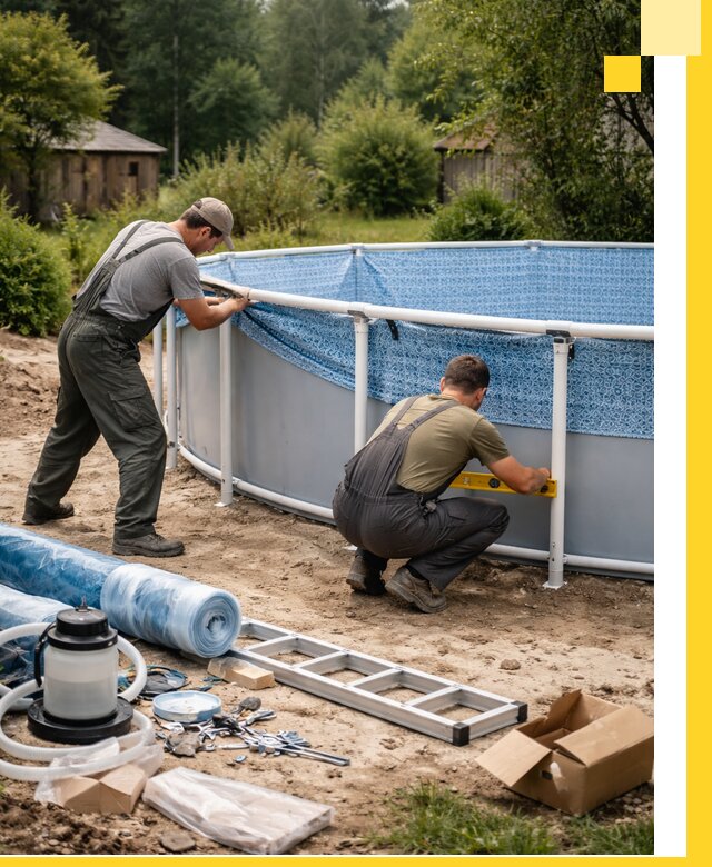 Установка и монтаж каркасных бассейнов в Серпухове под ключ