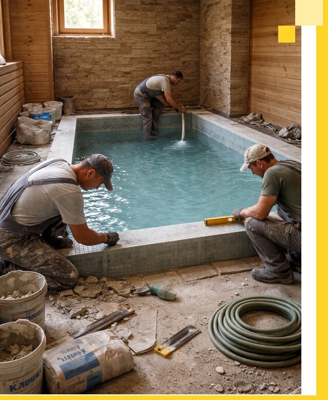 Проектирование и строительство бассейнов для бани в Серпухове