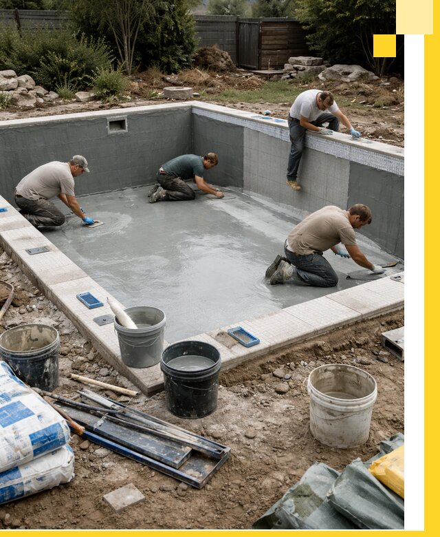 Изготовление и монтаж чаши бассейна под ключ в Серпухове