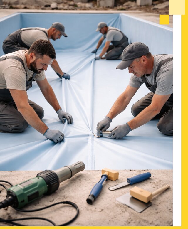 ПВХ пленка для бассейнов с монтажом и гарантией в Серпухове