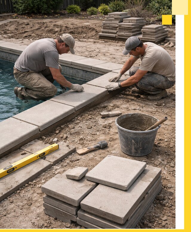 Установка и изготовление копингового камня для бассейнов в Серпухове