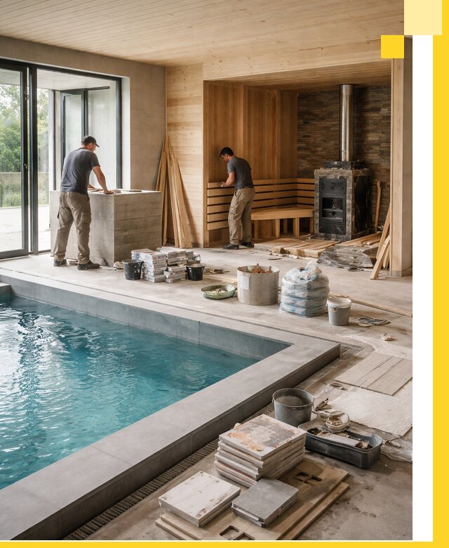 Проектирование и строительство бань с бассейном в Серпухове