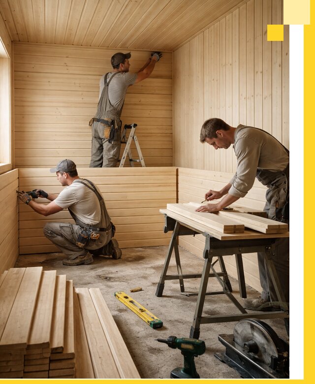 Обшивка саун в Серпухове из натуральной древесины под ключ