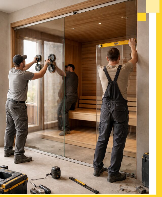 Производство и монтаж стеклянных саун под ключ в Серпухове