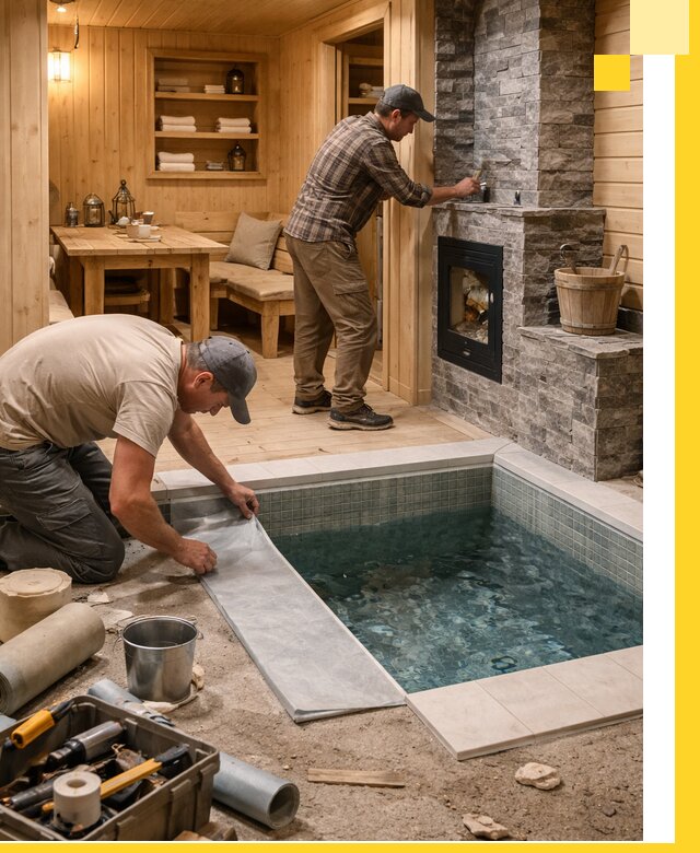 Строительство бань с комнатой отдыха под ключ в Серпухове