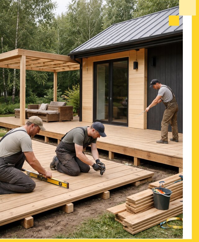 Строительство бань с террасой и бассейном под ключ в Серпухове