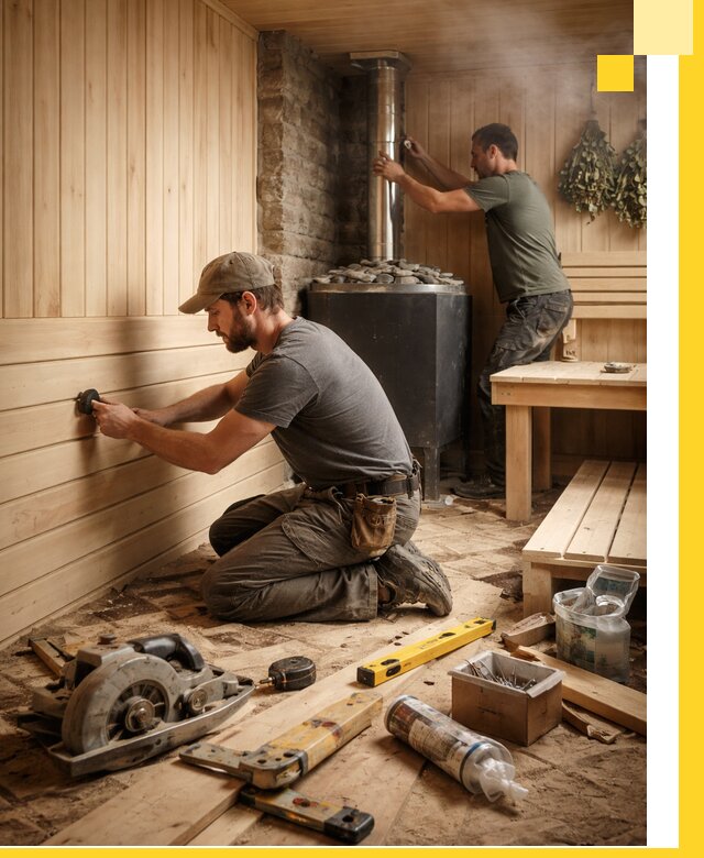 Полное строительство и оснащение парных под ключ в Серпухове