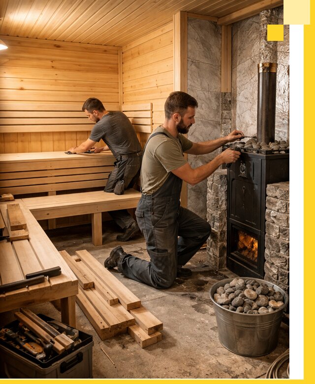 Дизайн и строительство интерьеров бань под ключ в Серпухове