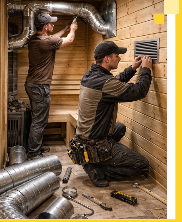 Проектирование и монтаж вентиляции бани в Серпухове под ключ