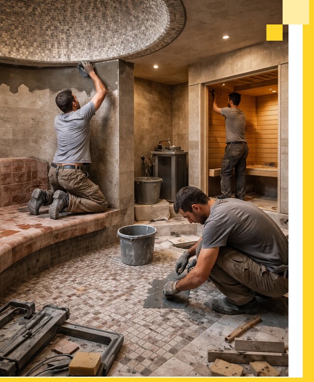 Проект и строительство хамама бани и сауны под ключ в Серпухове