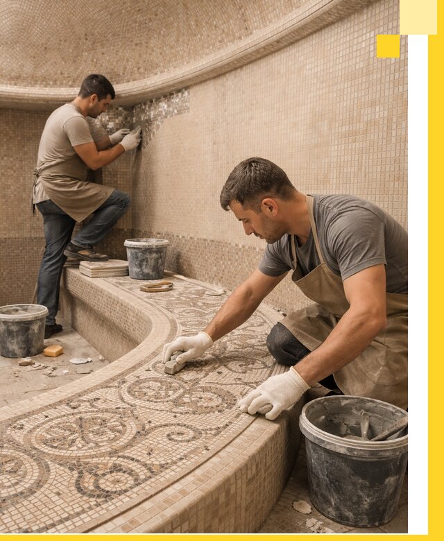 Плитка для хамама в Серпухове, укладка, подбор и поставка