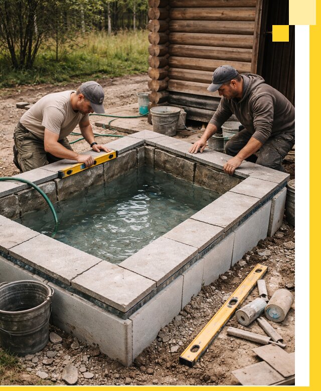 Изготовление и установка холодных купелей под ключ в Серпухове